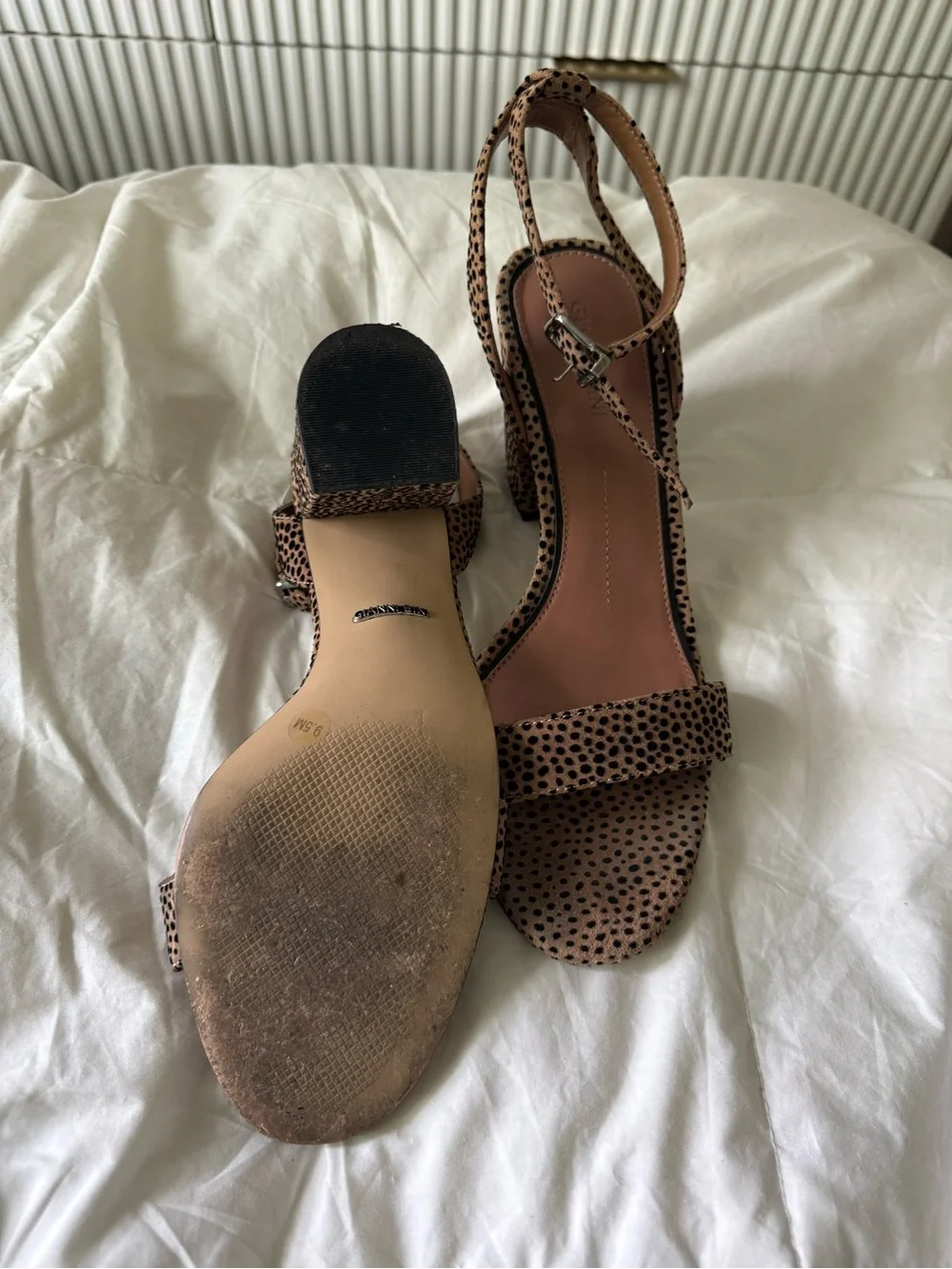 Gianni Bini Arleena cheetah print block heel sandals in tan/black